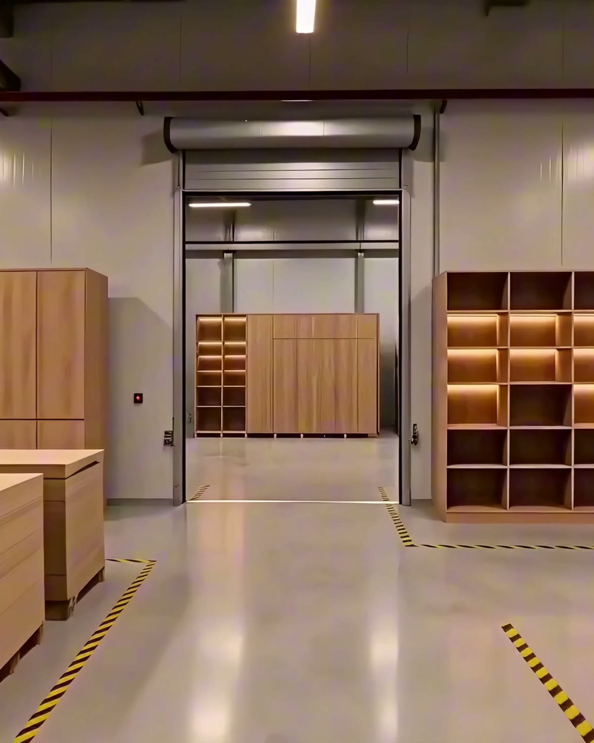 İstehsal sahəsində dolab və rəf konstruksiyaları