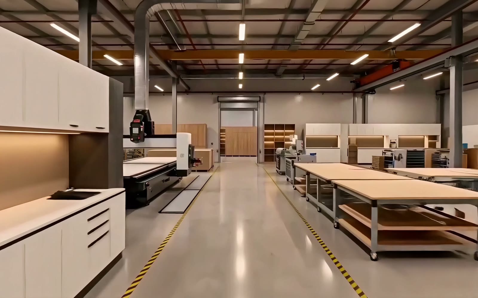 Avadanlıqlar və materiallar olan istehsal sahəsi